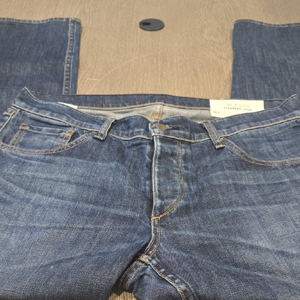 Rag & Bone Dark Blue Button-Fly Denim